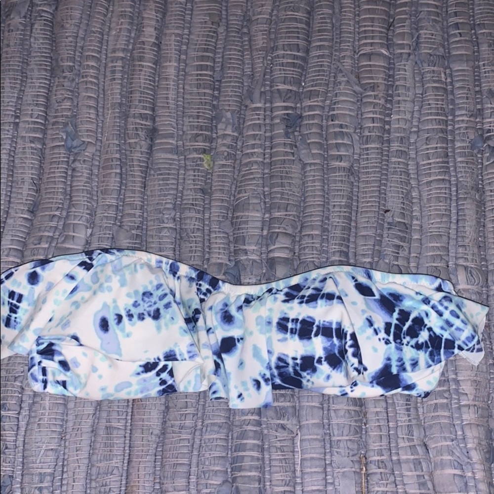 Blue tie dye bikini top